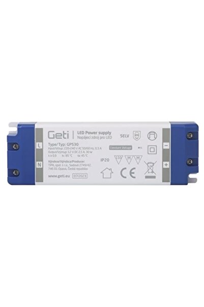 Geti Τροφοδοτικό οδηγός LED 12V/ 30W, IP20 (GPS30)