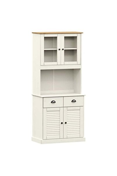 vidaxl Dulap înalt VIGO, alb, 78 x 40 x 175 cm, lemn masiv de pin