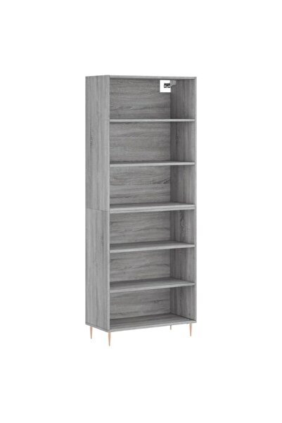 vidaxl Dulap înalt, Gri beton, 69.5 x 32.5 x 180 cm, Lemn prelucrat