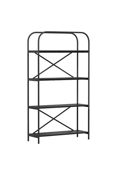 vidaxl Raft pentru cărți Stejar Negru 80 x 30 x 146 cm Lemn compozit