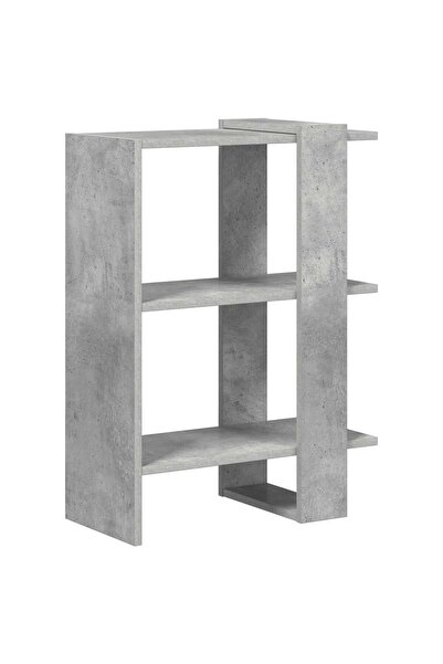 vidaxl Raft pentru cărți Gri din beton 52 x 25 x 71,5 cm Lemn compozit
