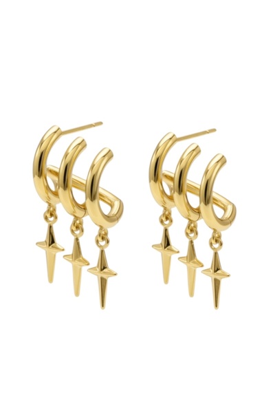 Bo Takı ve Aksesuar Triple Single Needle Earring Set