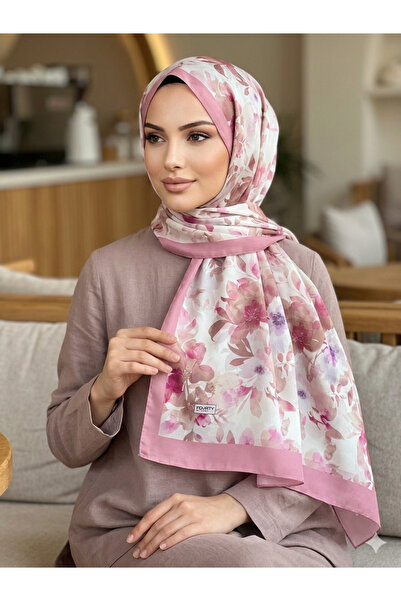 REMOMODA French Silk Shawl with Floral Pattern, High Quality, Soft and Supple.