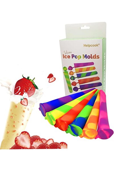 Generic Helpcook Silicone Ice Pop Molds - Flexible, Durable, Reusable, Dishwa...