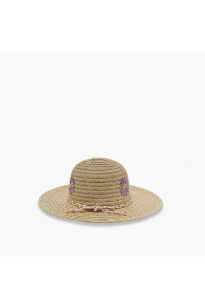 Juniors Hat with Floral Detail