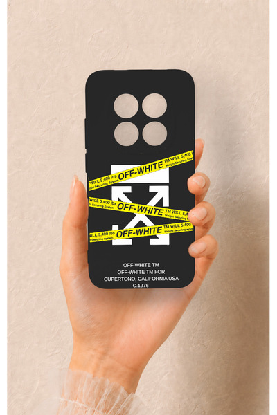 Vip Case Redmi Note 15 Pro 5G Uyumlu Off White Desenli Silikon Kılıf