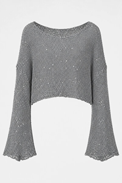 Purple by Banu Siva bluza sa šljokicama i mercerizovanim materijalom