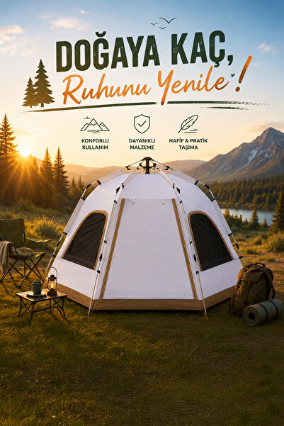 Vadi Geniş Aile Kamp Çadırı Hızlı Kurulumlu Su Geçirmez Outdoor Çadır