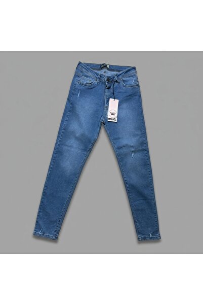 Happy Pink Blugi skinny plus size cu discrete zgârieturi decorative
