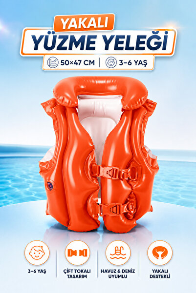 YILDIRIM OYUNCAK 3-6 Years Old Children's Swimming Vest with Collar 50×47 cm ...