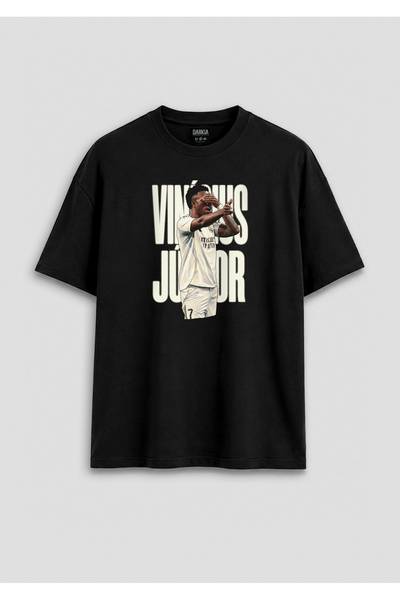 Darkia Vinicius Jr Special Design Printed Text Relaxed Fit Unisex White T-Shirt