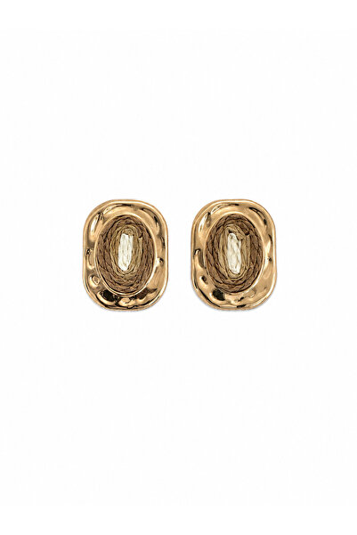 Riviera Hasır Oval Küpe – Natural Mix Gold