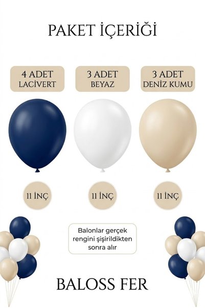 baloss fer Navy Blue White Sea Sand Balloon Set 10 Pieces Birthday Party Decoration Ornament