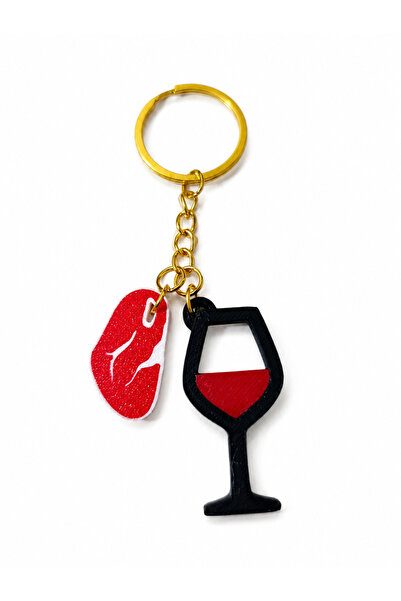 ARPAT NEXT 2-Piece Bag Charm and Keychain. Meat and Drinks