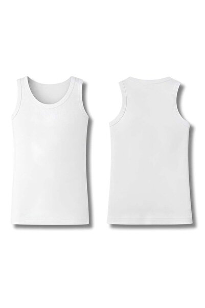 YILDIZ Boy's Ribana Rambo Undershirt White 100% Cotton 3-Pack