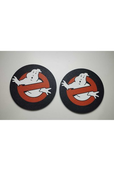 3D Layshop Set of 2 Nostalgic Ghost Themed Coasters - 80S Cinema Legend 3D Coasters (10X10 cm)