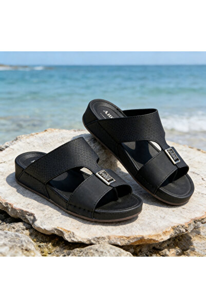 SAUDI STEPS Men's Fashion-Forward Traditional Sandals with Python Texture