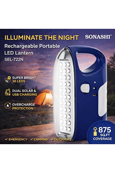 sonashi Rechargeable LED Lantern Solar Light 36 LED SEL-722N