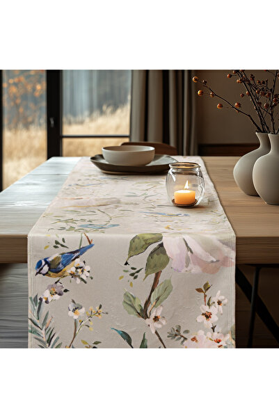 Beauty Home Διαδρομικό χαλάκι με παιώνιες και πουλιά 34 x 150 εκ.