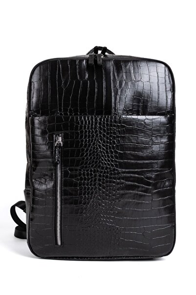 Sevinç Çanta Organizer Multi-Compartment 15.6 Faux Leather Laptop Backpack