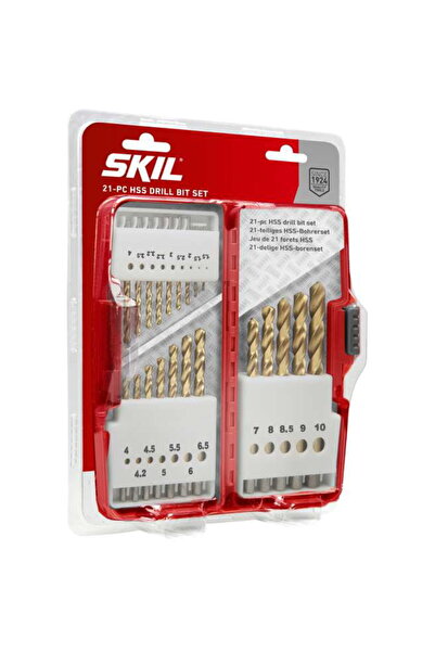 SKIL Red SKIL 2610S00918 set 21 burghie HSS, varf de 135°, pentru gaurire in ...