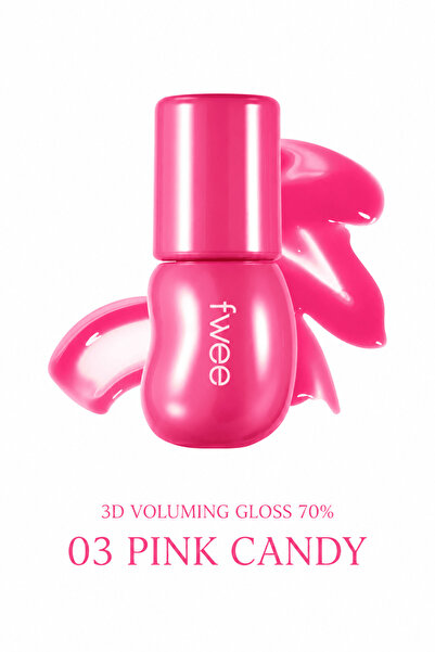 Fwee 3D Voluming Gloss 70% 03 Pink Candy Dudak Parlatıcısı 5.3g