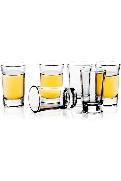 Generic REATR SHOT GLASS 1.5 oz Set of 6 Clear Tumbler Thick Tequila Alcohol ...