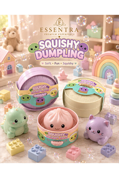 Essentra Home Squishy Dumpling Sıkılabilir Oyuncak 1'li Set çocuk oyuncağı, y...