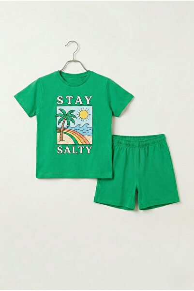 Yumak Bebek Ürünleri 100% cotton boys' two-piece shorts set - summer casual o...