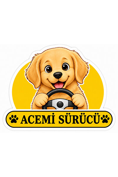 Parti Tasarla Beginner Driver Cute Dog Car Sticker Decal |   20X15 cm Self-Ad...