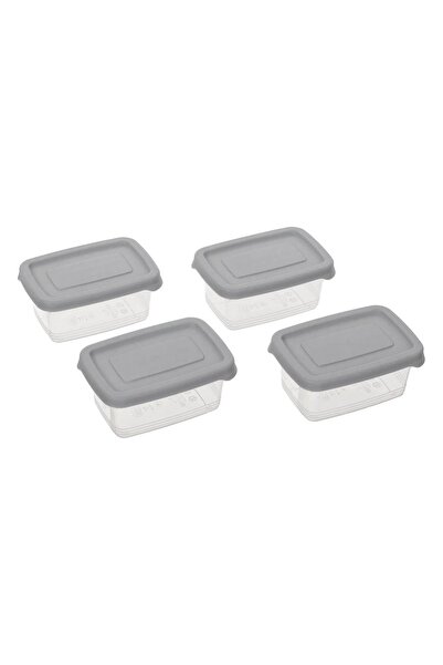 Z Store Caserole din plastic transparent cu capac gri 120ml - 4 bucăți