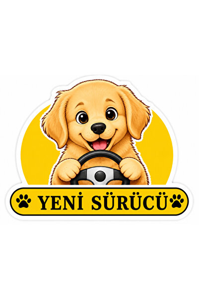 Parti Tasarla New Driver Cute Dog Car Sticker Decal |   20X15 cm Self-Adhesiv...