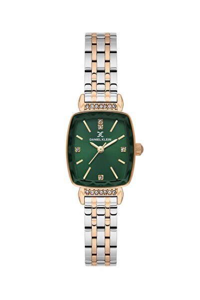Daniel Klein 22 mm Women's Wristwatch with Green Dial and Rose Silver Color S...