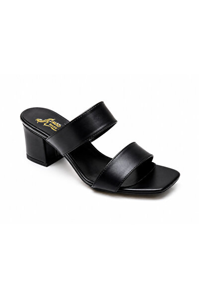 KuMsaL Butik Ayakkabı Kumsal Skin Double Tape Thick Medium Heel Elegant Women...
