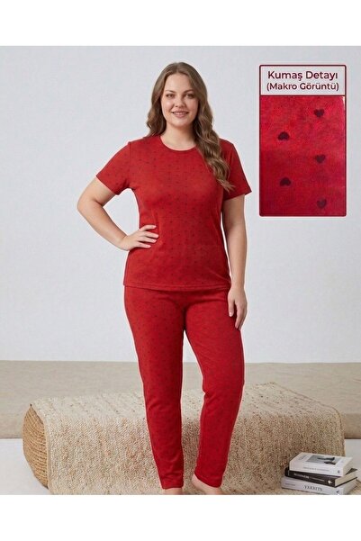 sleeproom Plus Size Pointiel Patterned Pajama Set