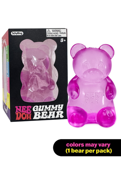 Needoh Gummy Bear – Jelly Sensory Toy -Purple- Color May Vary (Pack of 1)