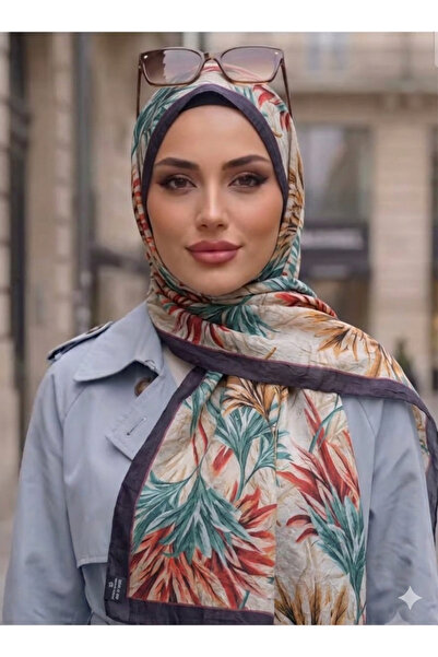 Nazellaa Bahar Dali Pattern Bamboo Cashmere Shawl Dark Navy Blue