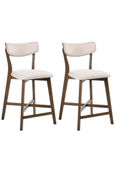 OEM Set de 2 scaune de bar Re-Bloom Yuma, lemn de cauciuc/MDF/textil, 50x54x9...
