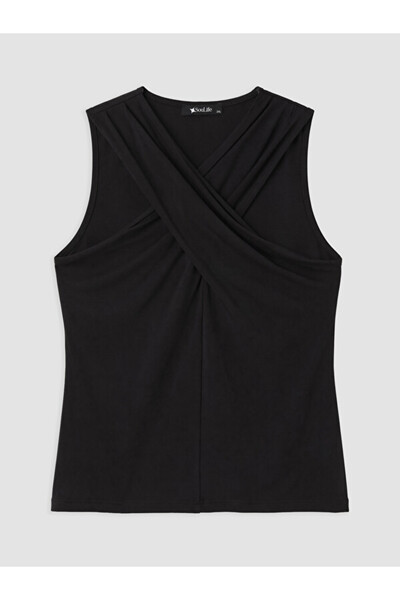 LC Waikiki قطع غيار عالية الجودة من متجر çelebi، بلوزة V Neck برباط من الأمام