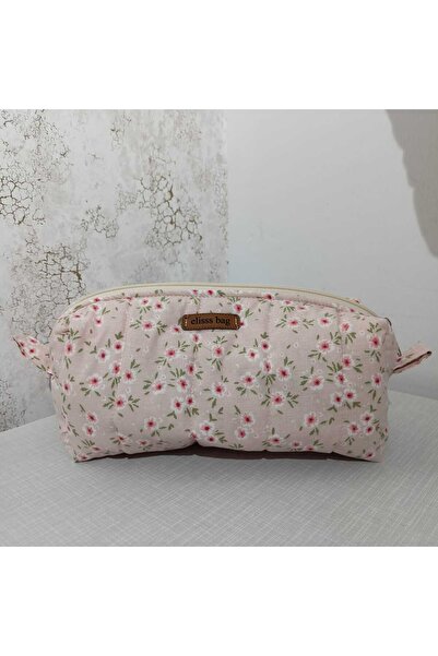 Elisss Design Women's Floral Patterned Makeup Bag - Pink Fluffy Bag Organizer...