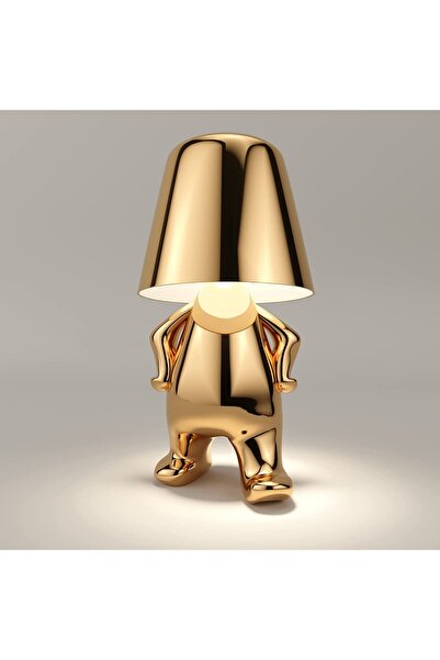 Vivendo Veioza cu touch, Little Golden Man Thinker Lamp, incarcare USB, aurie...