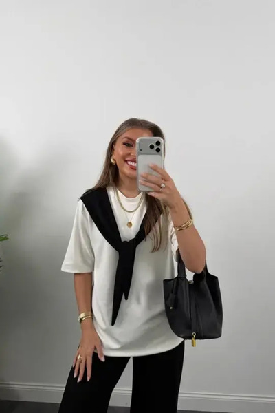 Kinzi Γυναικεία Μπλούζα Λευκή Oversize — s-m