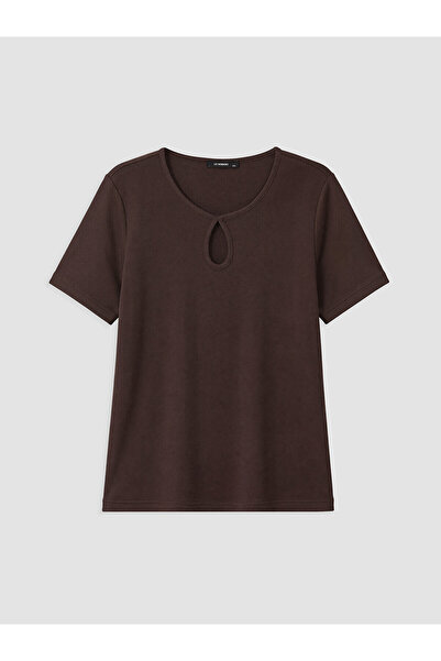 LC Waikiki Nevavm with Difference Big Size 100% Cotton Women's T-Shirt