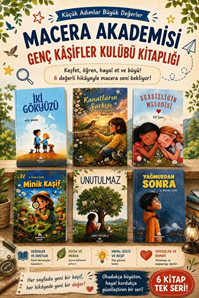 Ekinoks Macera Akademisi Genç Kâşifler kulübü kitaplığı -6 Kitap (1 ad Roman ...