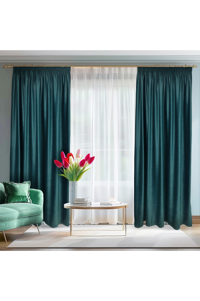 Arasya Home Design Draperie de Catifea Semi-Opaca 70% Albastru Petrol