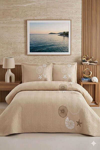 Özdilek Corallino Four Seasons Quilted Duvet Cover Set Double - Beige