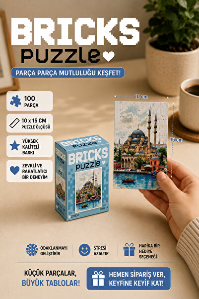 kidssan games BRICKS Puzzle İstanbul Cami Manzarası – 100 Parça Mini Puzzle (...