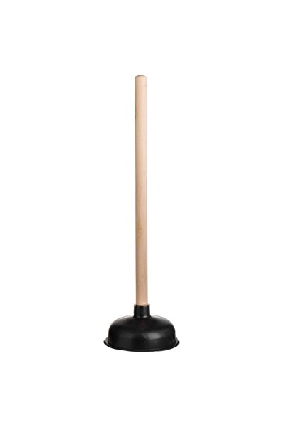 Z Store Desfundător negru pentru scurgere cu mâner din lemn, 14x48 cm