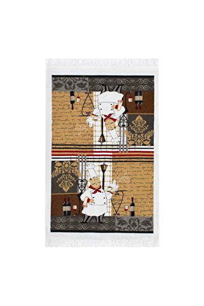 Z Store Prosop de bucătărie din bumbac cu design de bucătar, alb, 60x35cm