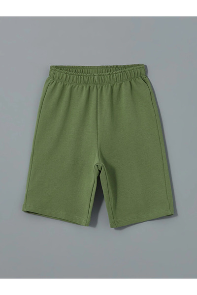 LC Waikiki Green Basic Boy's Shorts with Elastic Waist